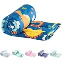 Sivio Cotton Weighted Blanket for Sleeping, 41"x60" 7 lbs, Blue Dinosaur