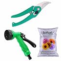 SIVON Gardening Tools Kit-3 Pcs (Garden Pruner, Water Spray Gun, Flower Seeds Packet) | Durable Gardening Tools | Home Gardening Tool Kit | Terrace Gardening Accessories