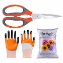 SIVON Gardening Tools Kit-3 Pcs (Garden Scissor, Gardening Gloves Orange, Flower Seeds Packet) | Durable Gardening Tools | Home Gardening Tool Kit | Terrace Gardening Accessories