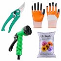 SIVON Gardening Tools Kit-4 Pcs (Garden Pruner, Gardening Gloves Orange, Water Spray Gun, Flower Seeds Packet) | Durable Gardening Tools | Home Gardening Tool Kit