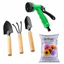 SIVON Gardening Tools Kit-5 Pcs (Cultivator, Big Trowel, Small Trowel, Water Spray Gun, Flower Seeds Packet) | Durable Gardening Tools | Home Gardening Tool Kit