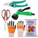 SIVON Gardening Tools Kit-5 Pcs (Garden Pruner, Garden Scissor, Gardening Gloves Orange, Water Spray Gun, Flower Seeds Packet) | Durable Gardening Tools | Home Gardening Tool Kit