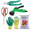 SIVON Gardening Tools Kit-5 Pcs (Garden Pruner, Garden Scissor, Gardening Gloves Green, Water Spray Gun, Flower Seeds Packet) | Durable Gardening Tools | Home Gardening Tool Kit