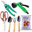 SIVON Gardening Tools Kit-7 Pcs (Cultivator, Big Trowel, Small Trowel, Garden Pruner, Garden Scissor, Water Spray Gun, Flower Seeds Packet) | Durable Gardening Tools | Home Gardening Tool Kit