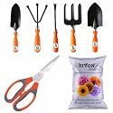 SIVON Gardening Tools Kit-7 Pcs (Fork, Cultivator, Big Trowel, Small Trowel, Weeder, Garden Scissor, Flower Seeds Packet) | Durable Gardening Tools | Home Gardening Tool Kit