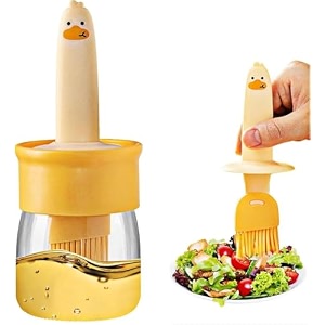 sixfire glass olive oil dispenser for kitchen 2 in 1 oil dispenser bottle with silicone basting brush for cooking vinegar sauce bbq grill frying bakingair fryer