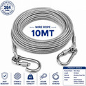 Siya Corporation Heavy Duty Stainless Steel Clothesline with Hooks 5 m Silver