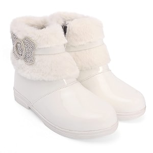 siya freeplay girls winter fur boots  stylish shiny ankle boots for kids  soft warm casual fashion boots for girls