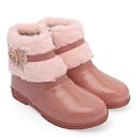 SIYA Freeplay Girls Winter Fur Boots | Stylish Shiny Ankle Boots for Kids | Soft Warm Casual Fashion Boots for Girls