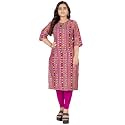 Siya Silk Cotton Blend Straight Printed Kurtis