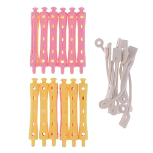siyaa- self grip hair rollers curlers 24 pcs set with 12pcs heatless hair rollers 3 sizes 4 jumbo 4 large amp 4 medium and 12 pcs hair clips for long short thick fine thin hair volume pink m-1