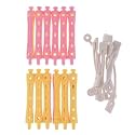 SIYAA:- Self Grip Hair Rollers Curlers 24 Pcs Set with 12Pcs Heatless Hair Rollers 3 Sizes (4 Jumbo, 4 Large &amp; 4 Medium) and 12 Pcs Hair Clips for Long Short Thick Fine Thin Hair Volume (pink M-1)