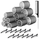 SIYAA 31 Pcs Black Hair Roller Set,18 Pcs Heatless Hair Rollers 3 Size Hair Clips and 1 Comb Hair Rollers for Long,Medium and Short Hair (M-1)