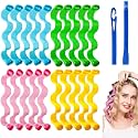 SIYAA Hair Curlers 20 pcs Spiral Curls Styling Kit No Heat Hair Curlers Heatless Spiral Curlers Hair Rollers Wave Styles with 2 Pieces Styling Hooks for Most Hairstyles 30 CM(HAIR WAVING)