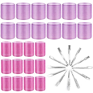 siyaa hair curlers rollers 36pcs jumbo big hair roller sets with stainless steel duckbill clip hair curlers rollers for long medium short thick fine thin hair bangs volume