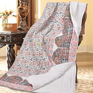 sj art amp crafts 410 tc cotton double bed super soft quilt reversible light weight for summer and winter size- king 90x108 inch hawa mahal border with jaal