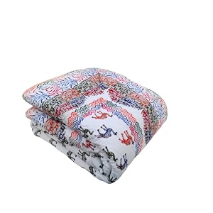 sj art amp crafts 410 tc cotton double bed super soft quilt reversible light weight for summer and winter size- king 90x108 inch small camel hand block design