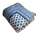 SJ Art &amp; Crafts 410 TC Cotton Double Bed Super Soft Quilt Reversible Light Weight for Summer and Winter Size- King 90X108 Inch (Big Carry Butta Hand Block Hand Stich)