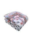 SJ Art &amp; Crafts 410 TC Cotton Double Bed Super Soft Quilt Reversible Light Weight for Summer and Winter Size- King 90X108 Inch (Small Camel Hand Block Design)