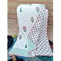 SJ Art &amp; Crafts Cotton Double Bed Hand Block Print Rajasthani Traditional Jaipuri Double Razai/Quilt/Blanket/ac Comforter Size- King 90X108 Inch