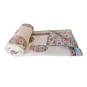 sj art amp crafts cotton organic double bed jaipuri razairajaiquilt size- 90x108 inch hand block big butta print