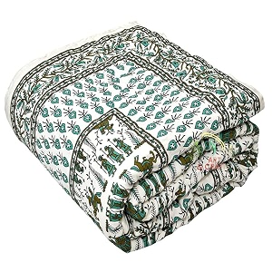 sj art amp crafts double bed jaipuri razai organic pure cotton jaipuri rajai ac quilt for all season soft lightweight rajasthani 90 x 108 inch