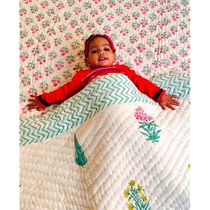 sj art amp crafts jaipuri razai double bed hand block quilt use as soft and breathable cotton comforter quilt rajai blanket dohar size 90x105 inch pink pack of 1