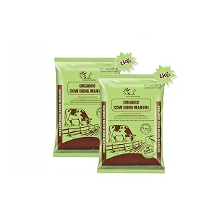 sj organics cow dung manure for plants - 2 kg  odourless  100 organic fertilizer for plants  manure for home gardening