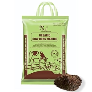 sj organics cow dung manure for plants - 10 kg  odourless  100 organic fertilizer for plants  manure for home gardening
