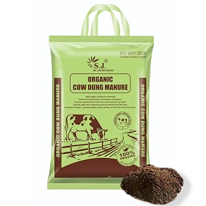 sj organics cow dung manure for plants - 5 kg  odourless  fertilizer for plants  manure for home gardening  100 organic
