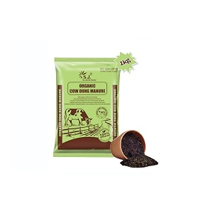 sj organics cow dung manure for plants - 1 kg  odourless  100 organic fertilizer for plants  manure for home gardening