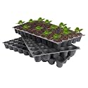SJ Organics Seedling Tray for Seed Germination - Pack of 5 (50 Cells Each) | Reusable Plastic Nursery Tray for Indoor Gardening & Microgreens