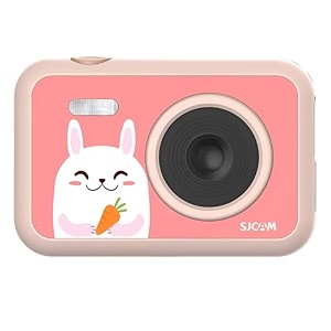 sjcam funcam 234 lcd hd digital action camera  full hd 1080p  for video recording photo shooting timelapse video  cartoon print with in-built games for children amp adult kids funcam rabbit