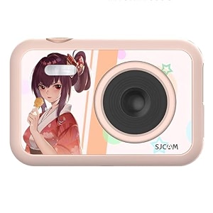 sjcam funcam 234 lcd hd digital kids camera  full hd 1080p  for video recording photo shooting timelapse video  cartoon print with in-built games for children amp adult kids japanese girl
