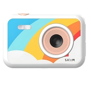 sjcam funcam 234 lcd hd digital action camera  full hd 1080p  for video recording photo shooting timelapse video  cartoon print with in-built games for children amp adult kids funcam rainbow