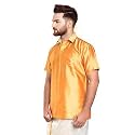 SJS-Men39s Half Sleeve Solid Art Silk Shirt
