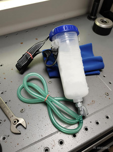 sk world bike averagemileage testing bottle device with petrol adjusting knob lever tool