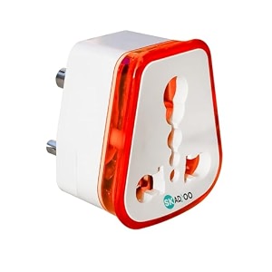 skadioo 1pc converter plug 6 ampere to 16 ampere with universal sockets for international pins orange