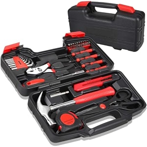 skadioo tool kit for home  39 pieces in 1  tool kit tools kit set for home use essential hardware tools for daily use diy projects home essentials kit multicolor pack of 1