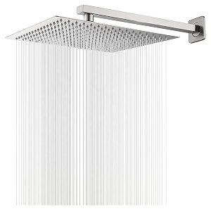 skadioo 8 inch shower with 15 inch arm stainless steel 304 shower head 8 inch luxury bathroom shower 8 x 8 size heavy metal ss-304 grade material ultra slim silver 1 set 1534 arm