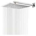 SKADIOO 8 inch shower With 15 inch Arm Stainless Steel 304 shower head 8 inch, luxury bathroom shower 8 x 8 size, heavy metal SS-304 grade material, Ultra slim, Silver, 1 set, 15" arm