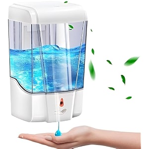 skadioo automatic soap dispenser wall mounted for bathroom  wash basin  liquid sanitizer shower gel dish wash soap dispenser for bathroom kitchen 400ml pack of 1 automatic white abs plastic