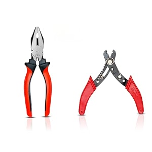 skadioo plier amp wire cutter combo  cutting player  cutting plier  pliers  pliers for home player tools pliers for electrical work wire cutter and combination plier 2 pieces red