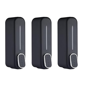 skadioo soap dispenser wall mounted for bathroom  wash basin  liquid sanitizer shower gel dish wash soap dispenser for bathroom kitchen 400ml pack of 3 pcs dolphin black abs plastic