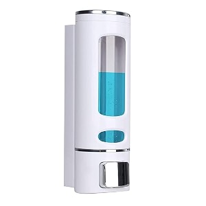 skadioo soap dispenser wall mounted for bathroom  wash basin  liquid sanitizer shower gel dish wash soap dispenser for bathroom kitchen 400ml pack of 1 capsule white abs plastic
