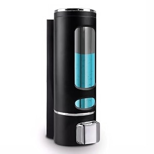 skadioo soap dispenser wall mounted for bathroom  wash basin  liquid sanitizer shower gel dish wash soap dispenser for bathroom kitchen 400ml pack of 1 capsule black abs plastic