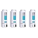 SKADIOO soap Dispenser Wall Mounted for Bathroom | Wash Basin | Liquid Sanitizer Shower Gel Dish Wash Soap Dispenser for Bathroom Kitchen 400Ml Pack of (4, Capsule White, ABS Plastic)