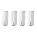 SKADIOO soap Dispenser Wall Mounted for Bathroom | Wash Basin | Liquid Sanitizer Shower Gel Dish Wash Soap Dispenser for Bathroom Kitchen 400Ml Pack of (4, Capsule White, ABS Plastic)