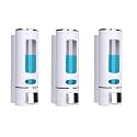 SKADIOO soap Dispenser Wall Mounted for Bathroom | Wash Basin | Liquid Sanitizer Shower Gel Dish Wash Soap Dispenser for Bathroom Kitchen 400Ml Pack of (3, Capsule White, ABS Plastic)