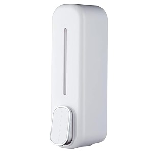 skadioo white soap dispenser wall mounted for bathroom  wash basin  liquid sanitizer shower gel dish wash soap dispenser for bathroom kitchen 400ml pack of 1 capsule white abs plastic
